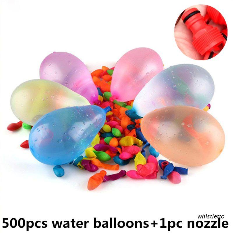 Set 500 Bong Bóng Nước + 1 Vòi Bơm Bong Bóng Cho Tiệc Bãi Biển/ Bãi Biển
