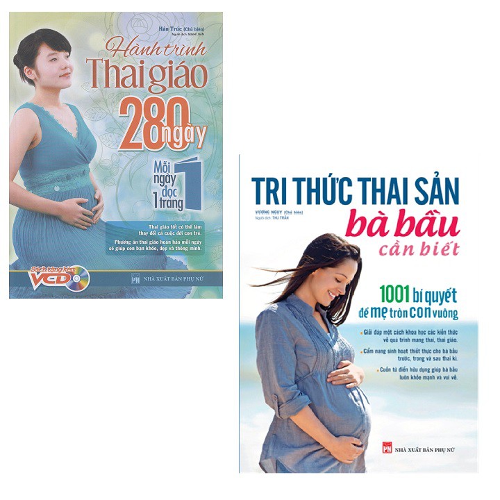 Sách - Combo Dành Cho Mẹ Bầu: Tri Thức Thai Sản Bà Bầu Cần Biết + Hành Trình Thai Giáo 280 Ngày