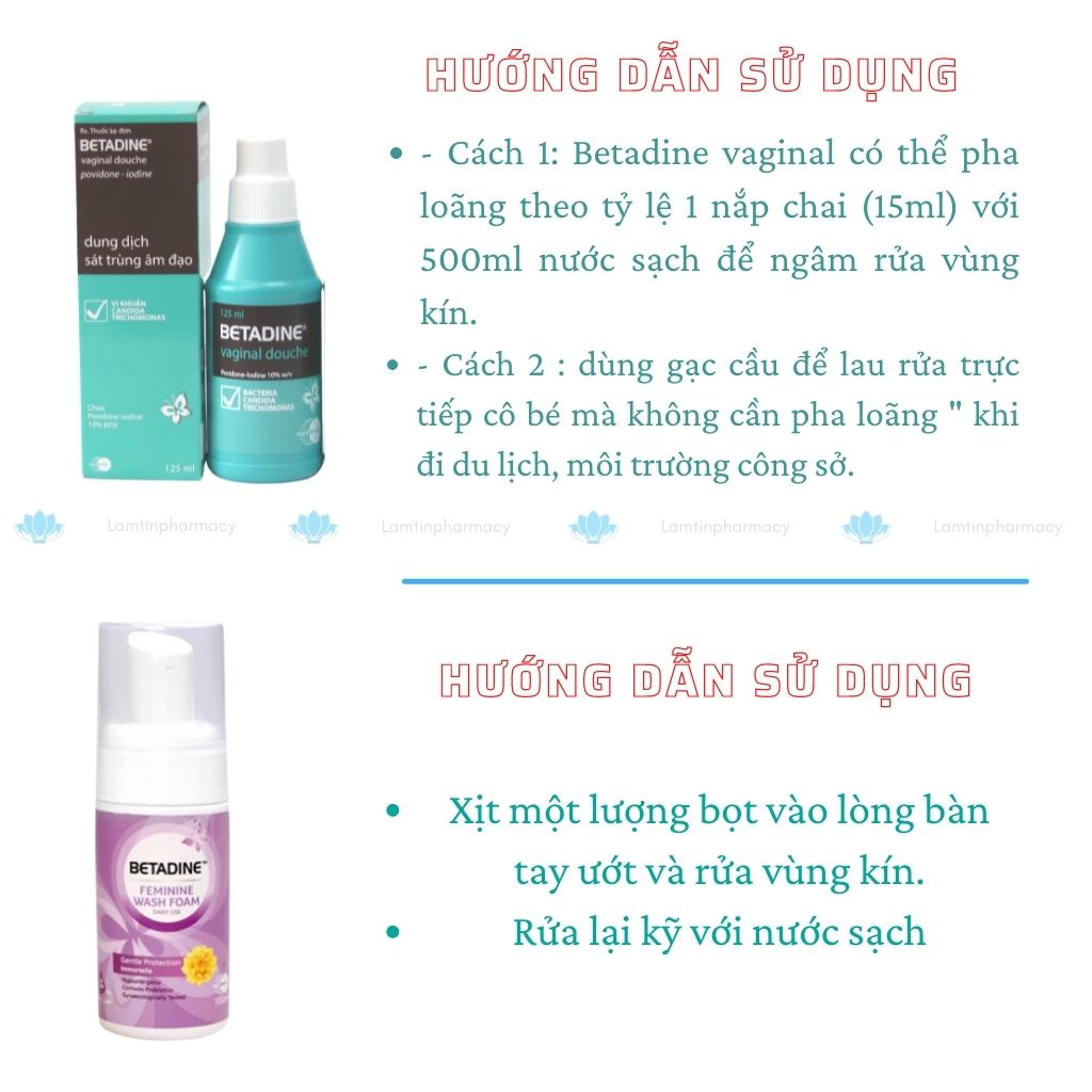 Betadine dung dịch vệ sinh phụ khoa Vaginal Douche, Hỗ trợ viêm, nấm hàng chính hãng Lọ 125ml