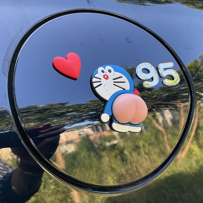 Sticker Dán Nắp Bình Xăng Họa Tiết Hoạt Hình 3D Sáng Tạo Cho Xe Hơi 929598 Bút Sáp Màu Trang Trí Cỡ Nhỏ Mới