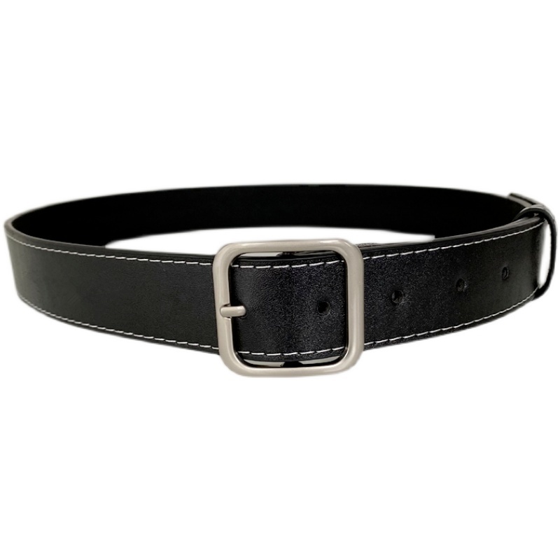 Thắt Lưng Khóa Vuông Màu Đen / Bạc Đơn Giản Phong Cách hip hop Hàn Quốc Thời Trang