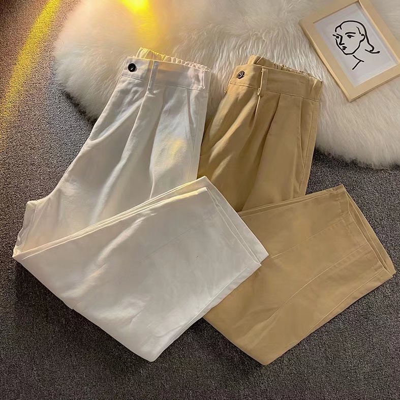 Quần Dài Ống Đứng Dáng Rộng Màu Trơn Phong Cách Hip Hop Hàn Quốc Cỡ Lớn M-3XL Thời Trang Cho Nam