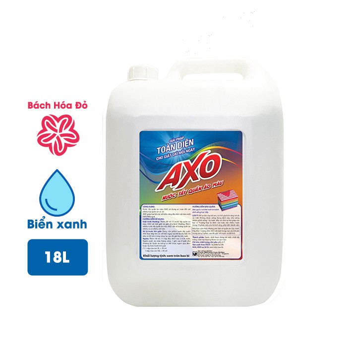 Nước Giặt Tẩy Quần Áo Màu AXO can 5L - Hương Tươi Mát