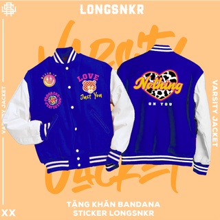 [Tặng Sticker và khăn Tuban] _ Áo khoác Varsity Nothing On  họa tiết Longsnkr chất nỉ giữ nhiệt và thoáng - Bomber /Vars
