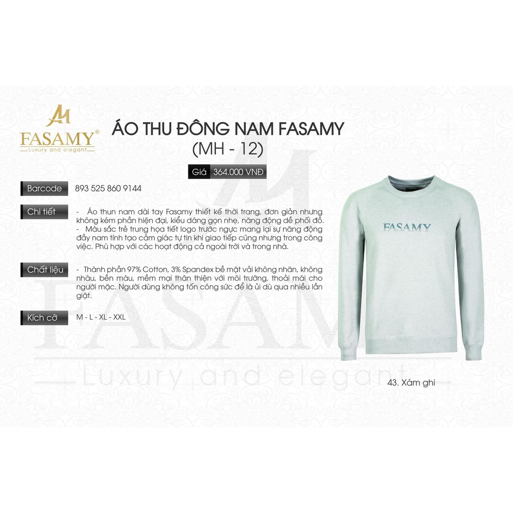 Áo Thu Đông Nam Fasamy MH-12