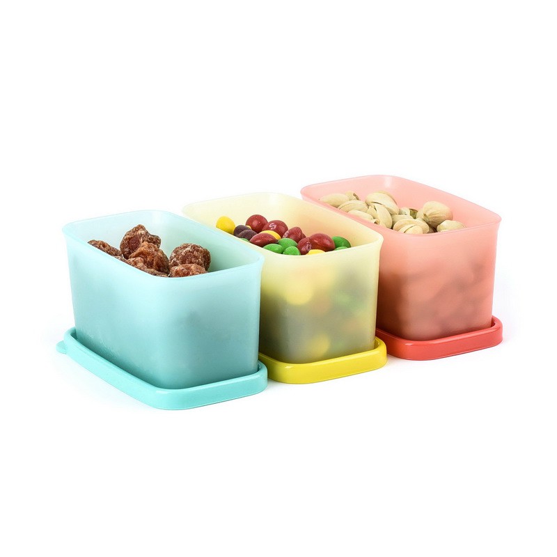 Bộ 6 Hộp Tupperware Ngăn Đông Đựng Đồ Ăn Dặm Cho Bé, Dung Tích 200ml, In Bông Tuyết Chìm TU16