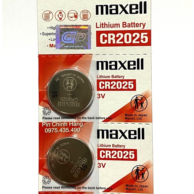 Pin CR2025 Maxell 3V Lithium Vỉ 1 Viên - Made in Japan