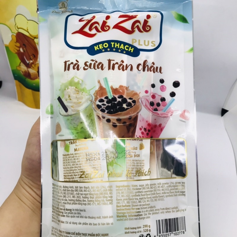 KẸO THẠCH ZAI ZAI THANH DÀI GÓI 320G TRÀ SỮA TRÂN CHÂU/ CARAMEN