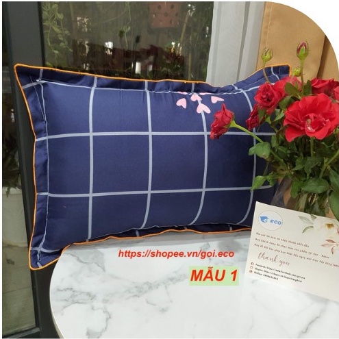 Gối nằm Cotton Poly Eco bền đẹp, đa dạng mẫu mã, nhiều màu, kích thước 40x60cm