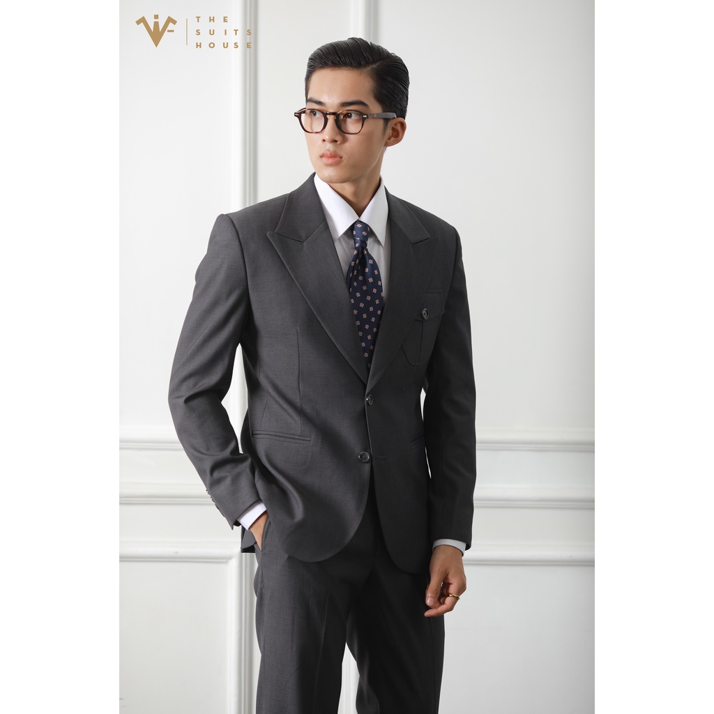 Bộ vest NAM áo blazer VEST suit quần tây xám lông chuột túi hộp, satorial, chất vải WOOL - THE SUITS HOUSE