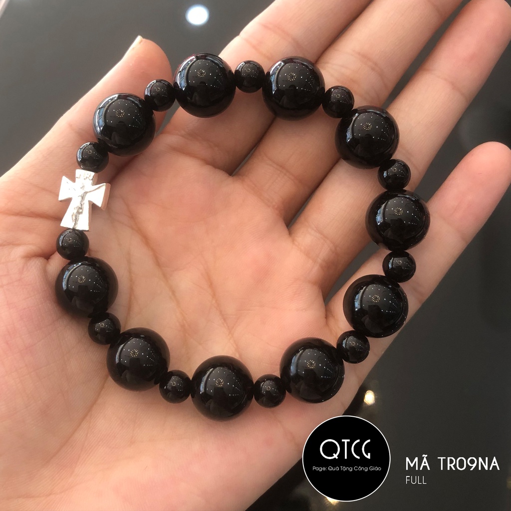 Vòng Mân Côi - Tràng Hạt Đá - Mẫu TR09 cho nam nữ - Quà tặng Công Giáo tinh tế, ý nghĩa