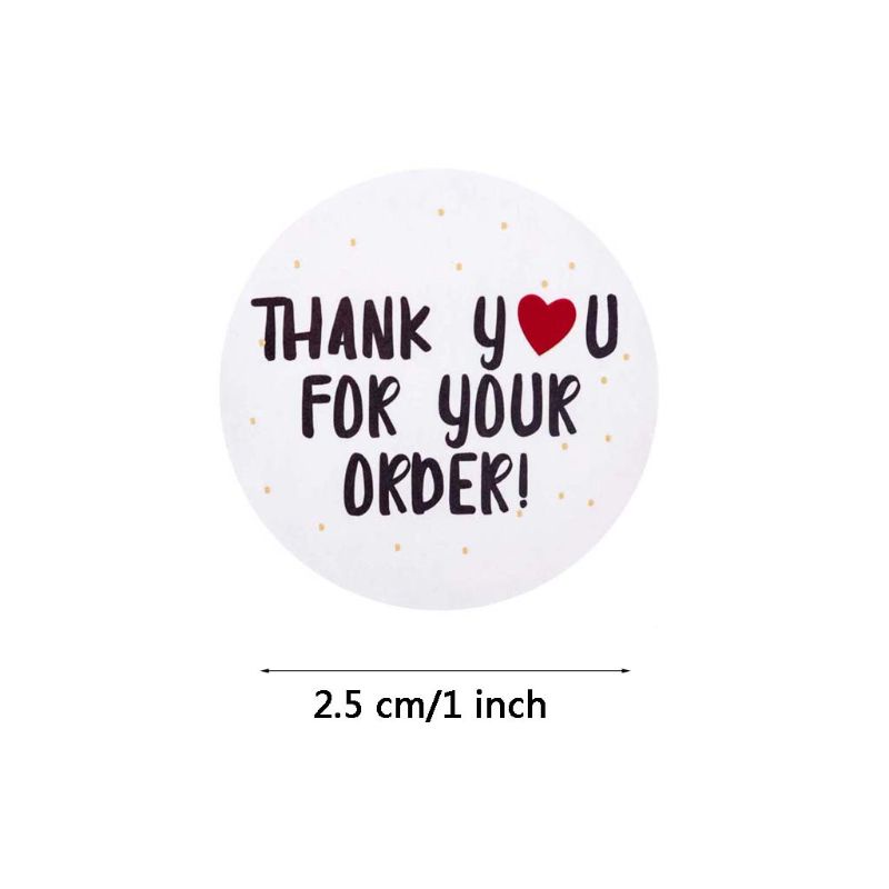 Cuộn 500 Nhãn Dán Tròn In Chữ Thank You for Your Order Dùng Để Trang Trí Sổ Tay