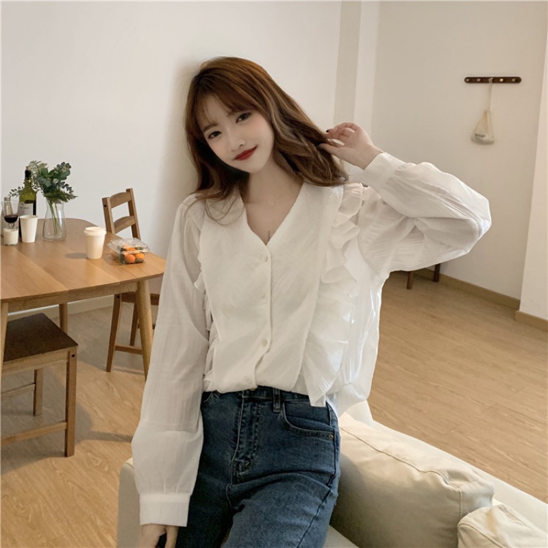 Áo Nữ Tay Dài Cổ Chữ V Thời Trang Quyến Rũ