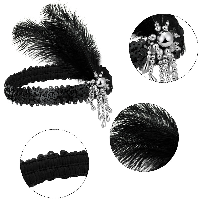 Bộ Phụ Kiện Hóa Trang Năm 1920 Gồm Vòng cổ / Bông Tai / Găng Tay /