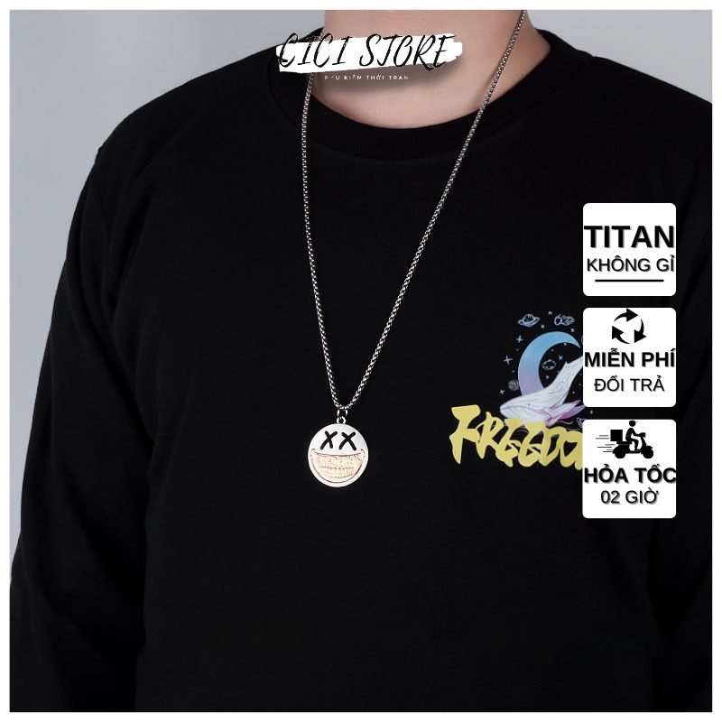 Dây Chuyền Titan Mặt Cười Phong Cách Đường Phố Hiphop