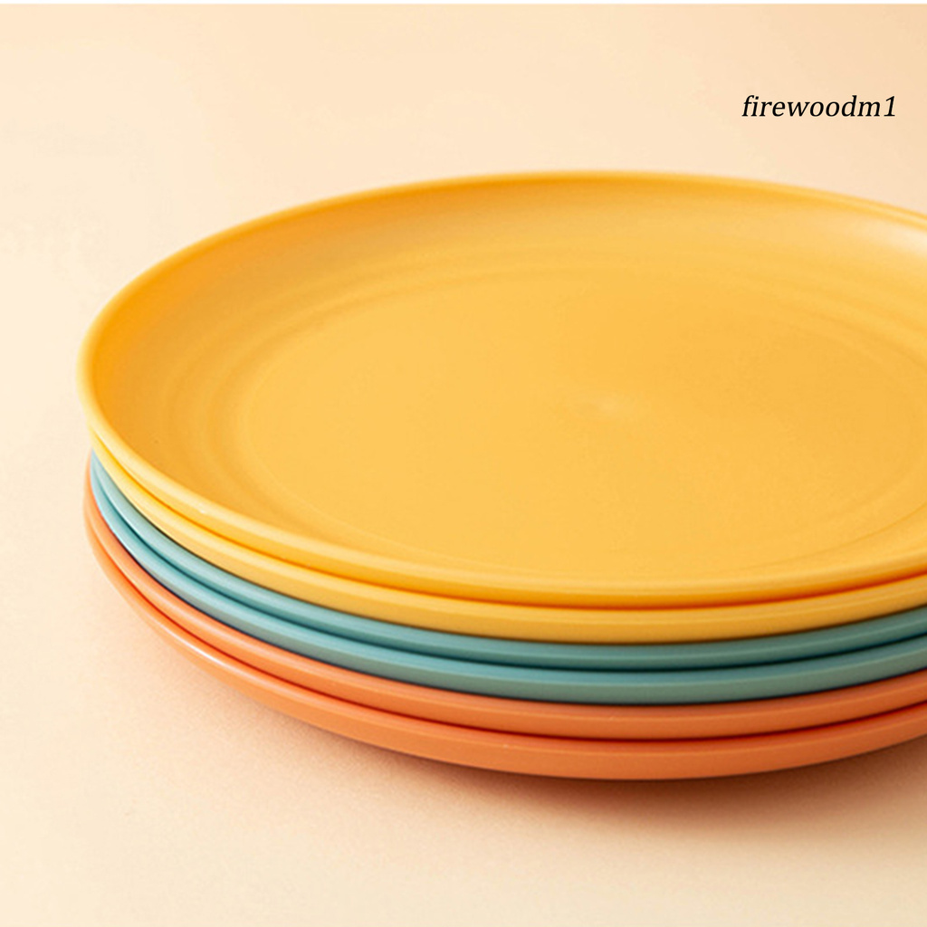 [FW]2Pcs Dinner Plate Stackable Anti-slip Base Plastic Home Resilient Kitchen Plate for Kitchen