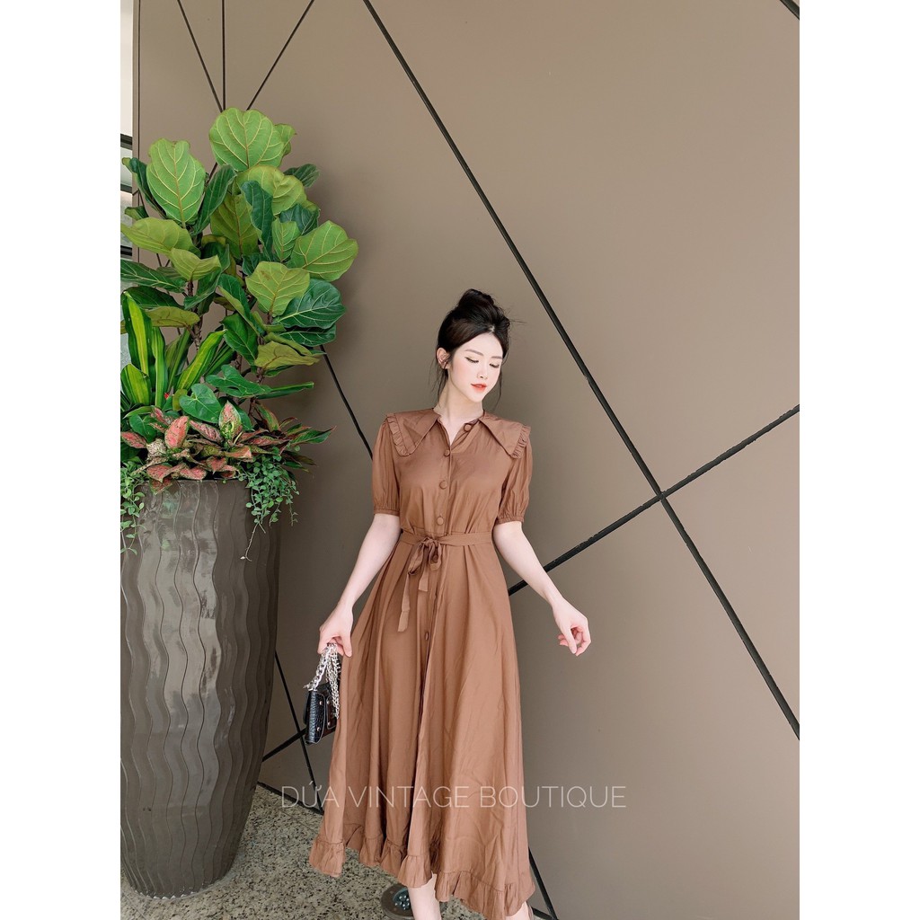 Đầm maxi cổ bẻ dáng suông cao cấp | BigBuy360 - bigbuy360.vn