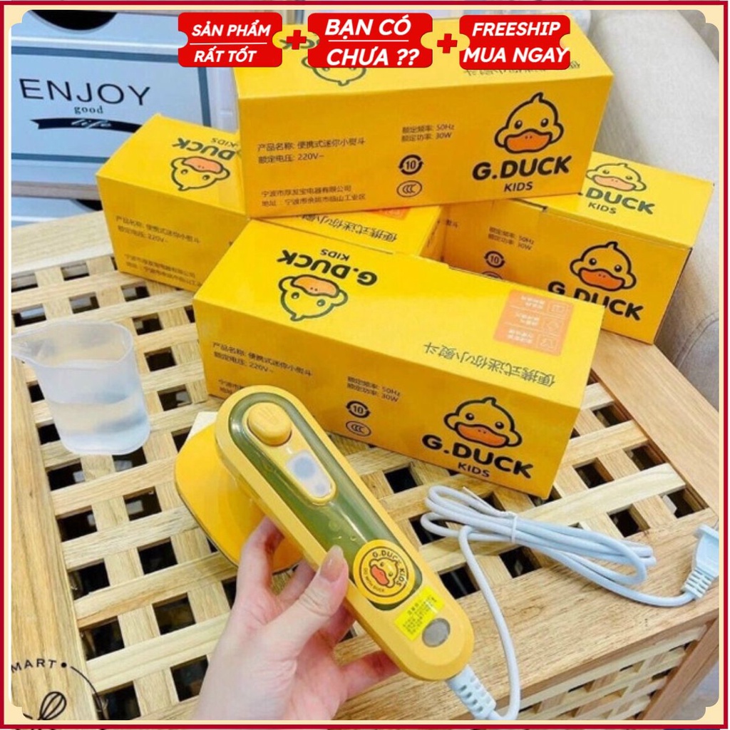 PVN39924 Bàn là hơi nước cầm tay mini GDUCK vịt vàng, dễ dàng là quần áo tiện lợi .