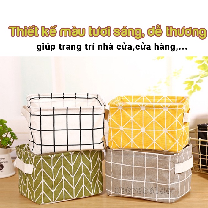 Giỏ vải đựng đồ trang điểm, đồ cá nhân có thể gấp gọn tiện lợi