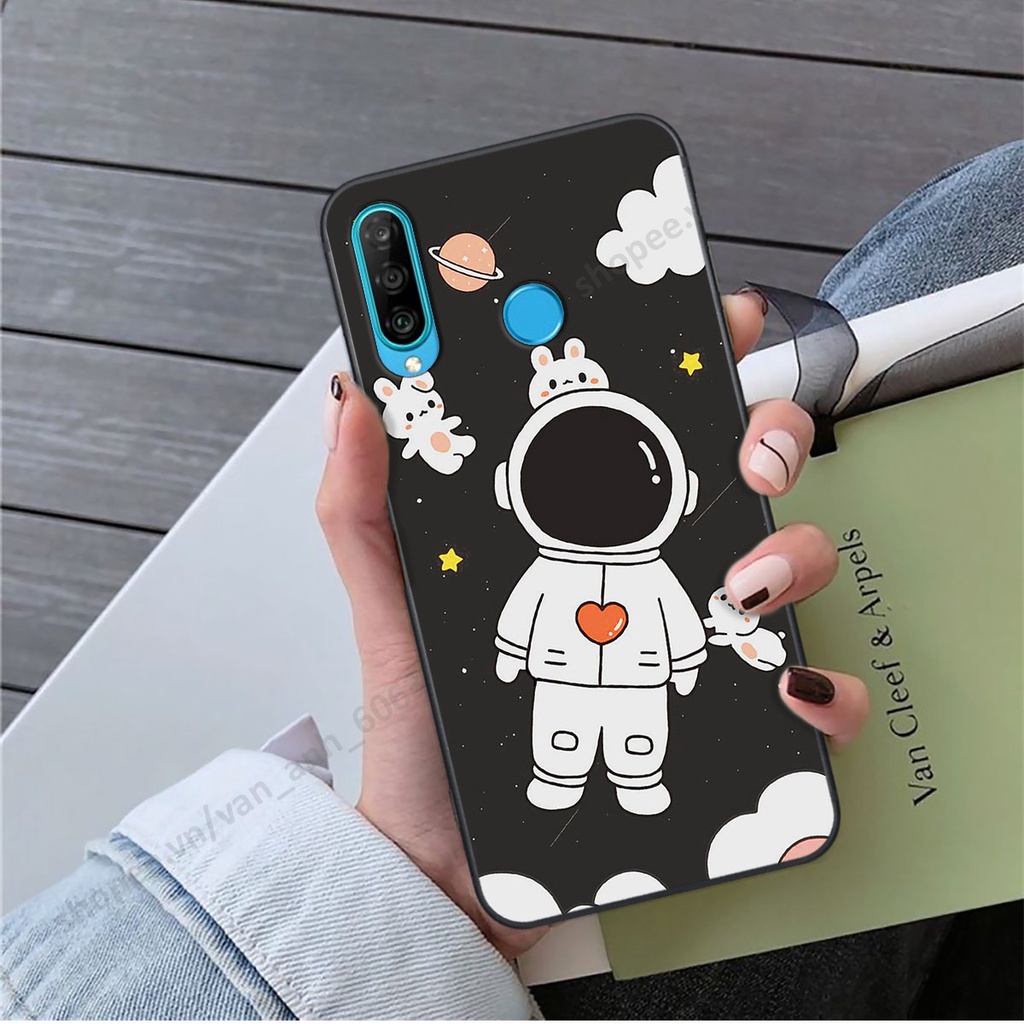 Ốp Huawei Nova 4e / P30 Lite hình bầu trời, phi hành gia đẹp, ốp lưng điện thoại huawei viền dẻo cao cấp