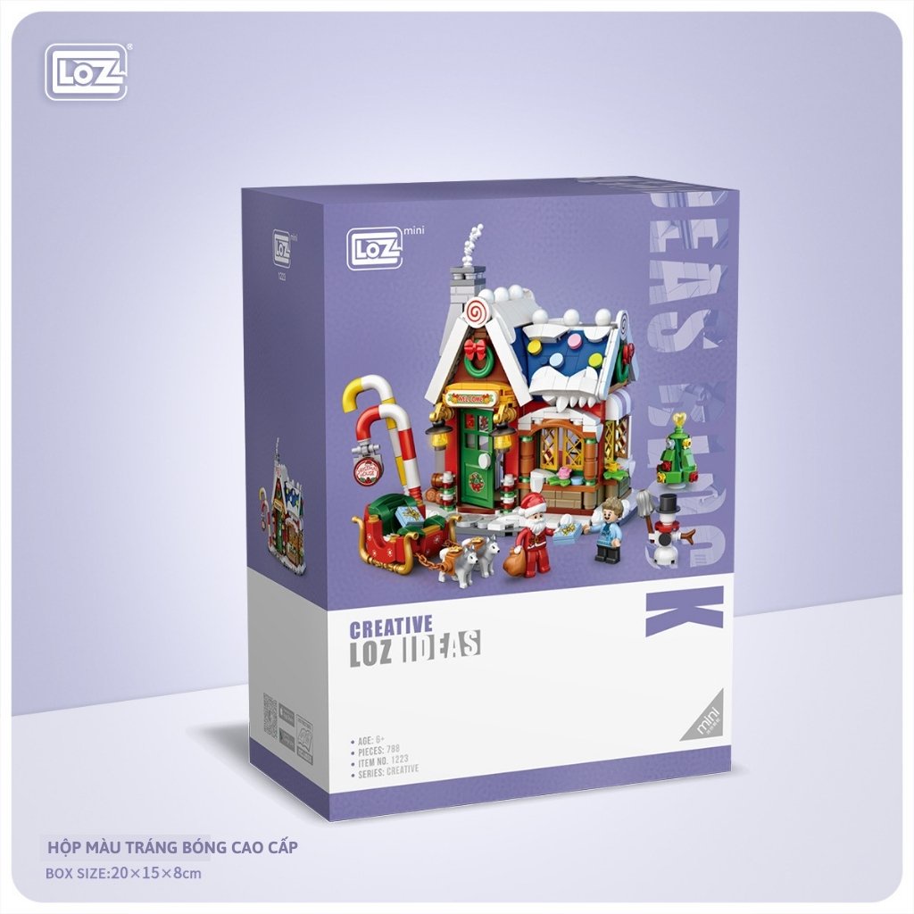 Đồ chơi lắp ráp, Bộ xếp hình Ngôi nhà giáng sinh Noel thông minh phát triển trí tuệ sáng tạo cho bé