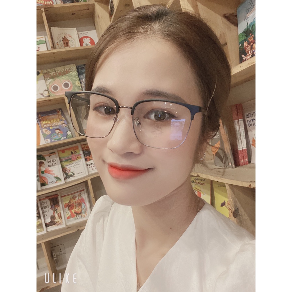 Gọng kính cận nam nữ thời trang Eye Plus dáng vuông nửa viền N280-10208