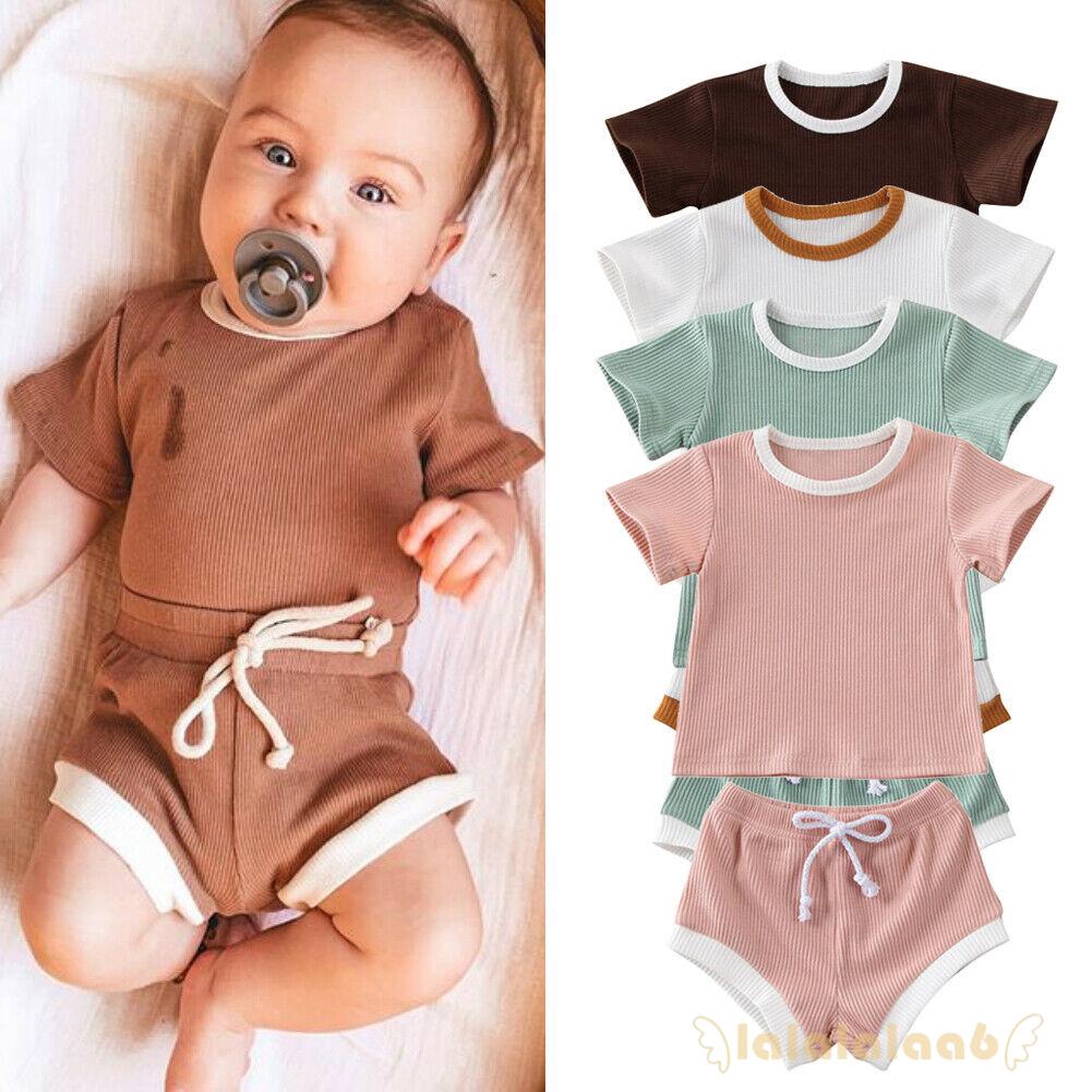 Set áo thun ngắn tay + Quần short đan len cho bé