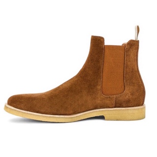 Giày Chelsea boot màu nâu thời trang nam chất liệu da lộn đế độn 3.5cm