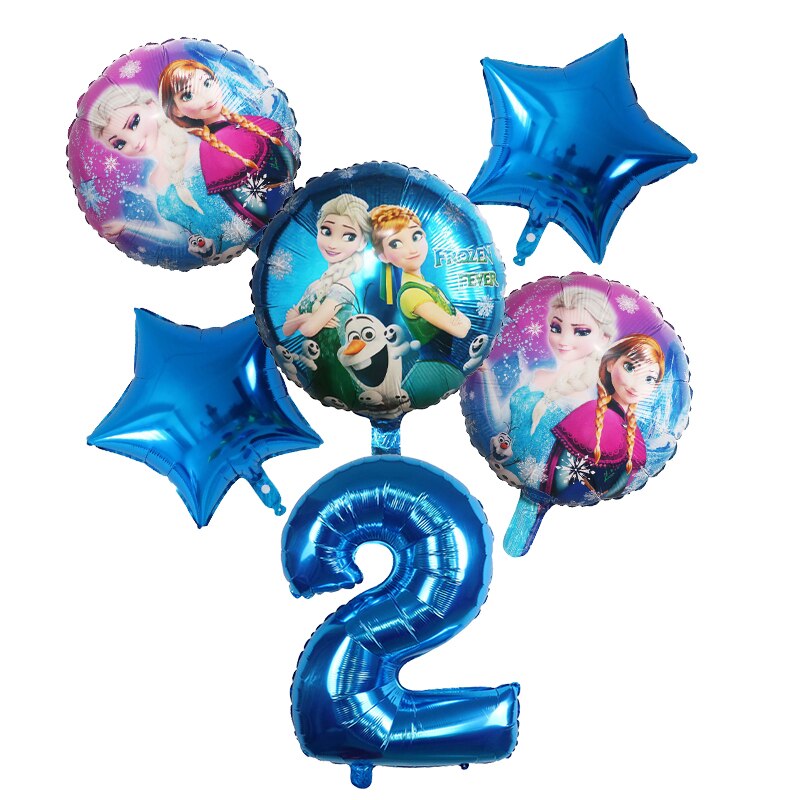 DISNEY Set 6 bong bóng hình công chúa Elsa và Anna màu gradient trang trí tiệc sinh nhật cho bé