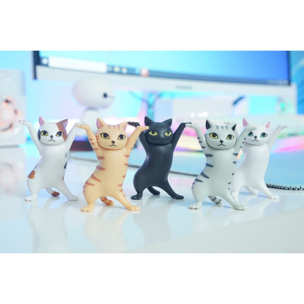 SET 5 MÔ HÌNH MÈO NHẢY MÚA KUTE 5CM