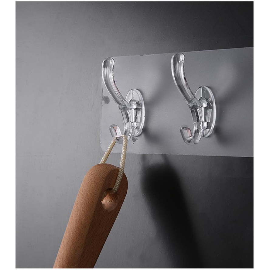 Móc dán tường treo đồ đa năng siêu dính (dạng Thanh mềm) gồm 6 móc cỡ 36x6cm km18013