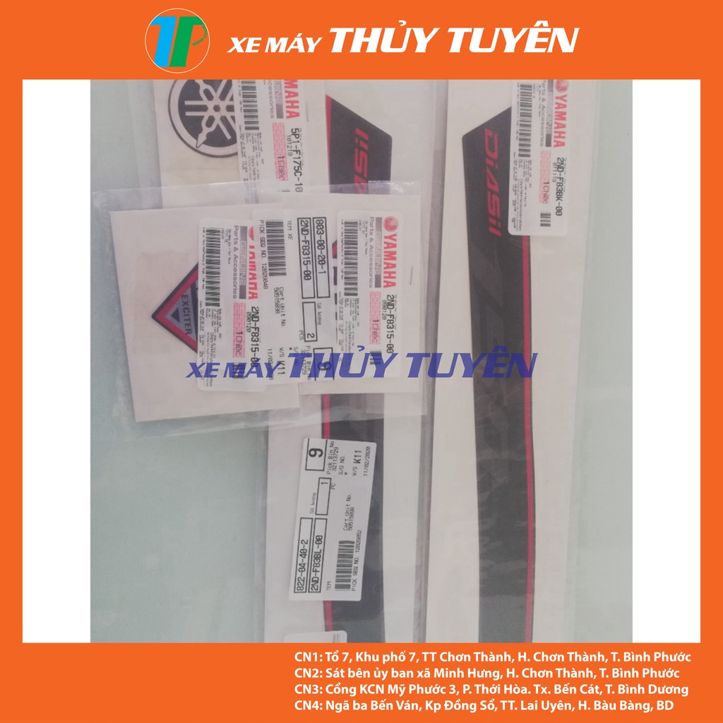Tem rời zin Exciter 150 đen nhám 2018 chính hãng
