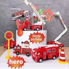 Mô hình xe cứu hỏa, xe cứu thương trang trí bánh kem, trang trí bánh sinh nhật