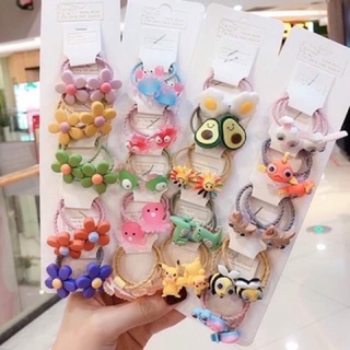 Set 10 dây buộc tóc dễ thương cho bé gái