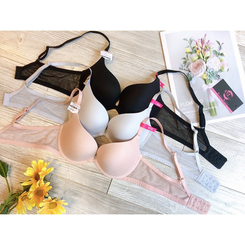 Áo lót xuất nhật cao cấp Xyz1654- trơn mút mỏng có gọng nâng ngực tròn đầy.