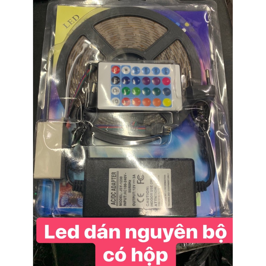 [GIÁ HỦY DIỆT]Cuộn đèn Led dây dán 5m đổi nhiều màu (RGB) + Nguồn + Remote điều khiển