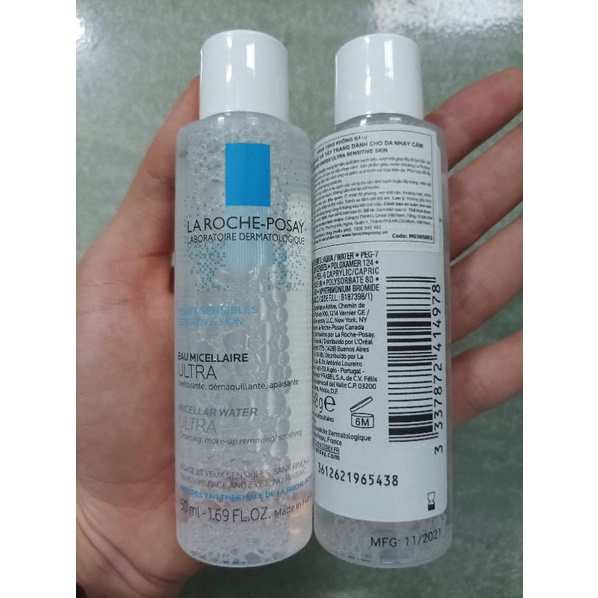 Nước Tẩy trang La Roche Posay giàu khoáng dành cho da dầu nhạy cảm Micellar Water Ultra 50ml
