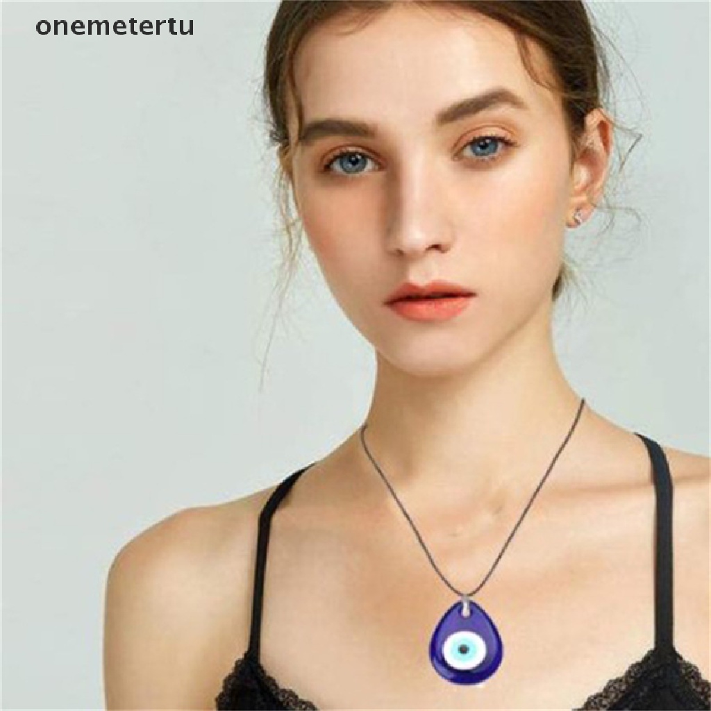 1 Vòng cổ Mặt Kính Hình Mắt Quỷ 30mm Độc Đáo Cho Nữ