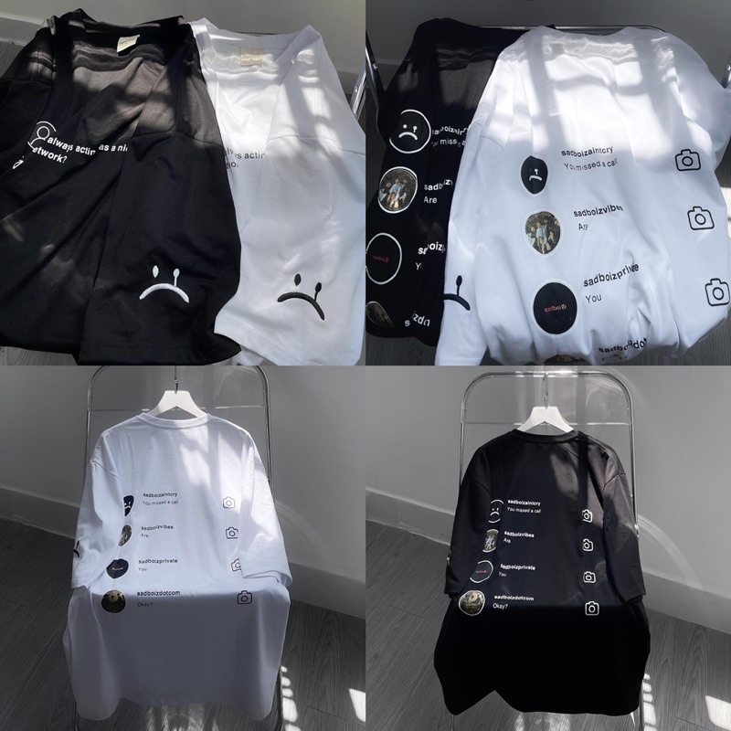 Áo thun SADTAGRAM v1 icon ảnh thật unisex ( nam nữ mặc đều được)