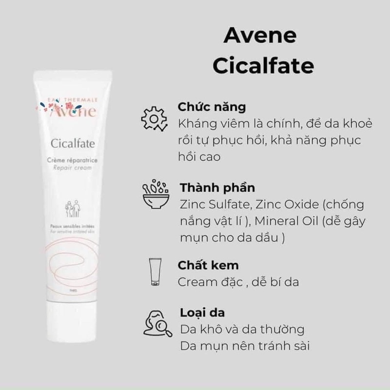 Kem Dưỡng ẩm Anvene cicafate Repair Cream 40ml