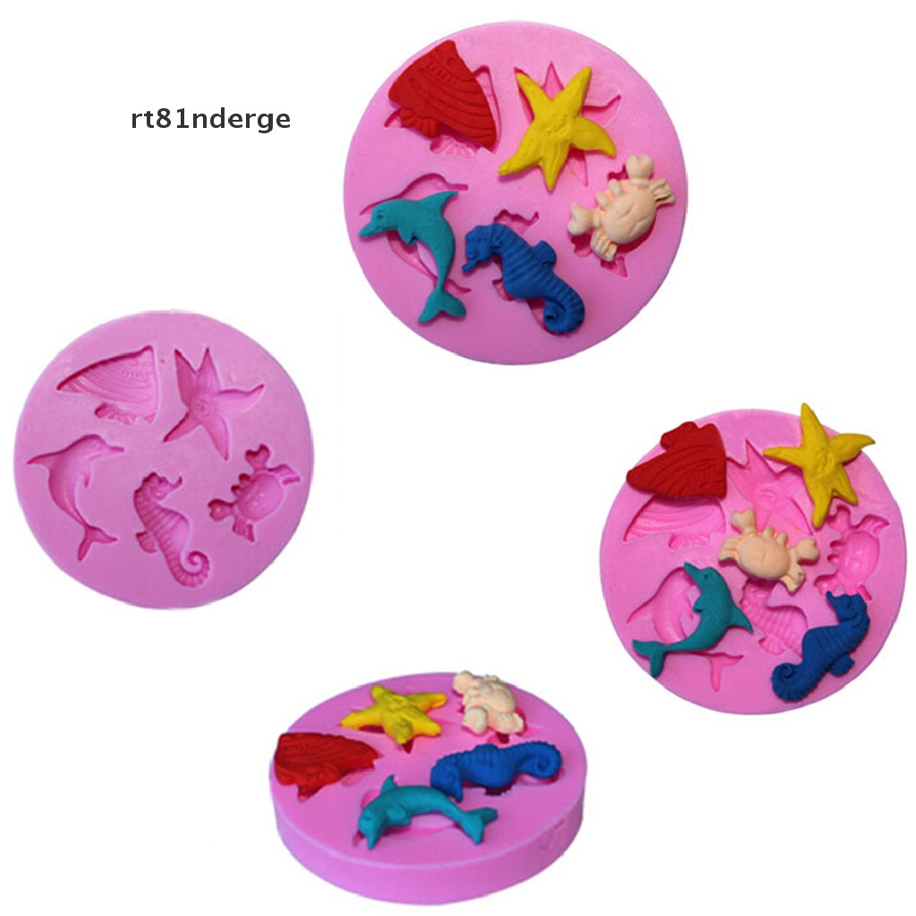 【ge】 New Sea Beach Silicone Cake Sugarcraft Mold Fondant Soap Chocolate Moulds 1PC .