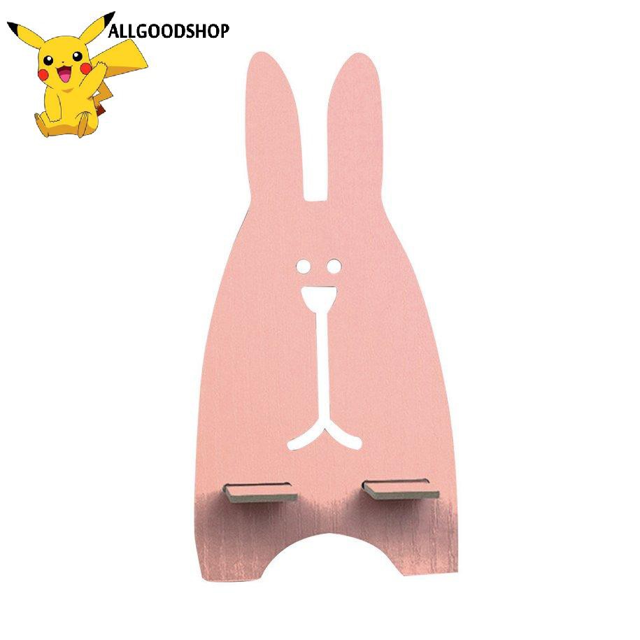 111all}  Phone Holder  Lovely Cute Rabbit Design  Durable Wood  Universal Desktop Stand Mount Holder For Smartphones