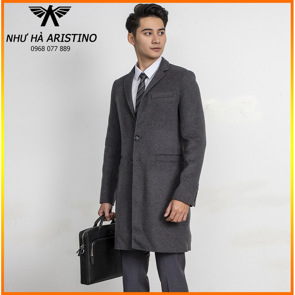 Áo Khoác Dạ Aristino ACO1701 Xám Tiêu Regular Lịch Lãm Có M/L OD