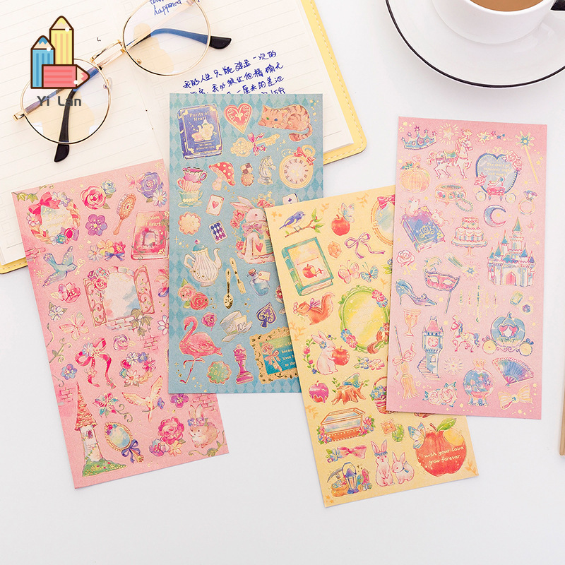 Hình Dán Họa Tiết Công Chúa Cổ Tích Trang Trí Nhật Ký Tự Làm Đa Dụng