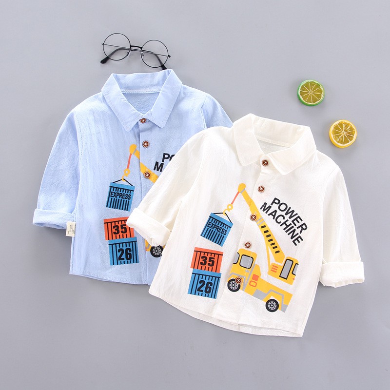 Áo Sơ Mi Dài Tay Đính Nơ Cho Bé Trai Từ 1 / 2 / 3 / 4 Tuổi