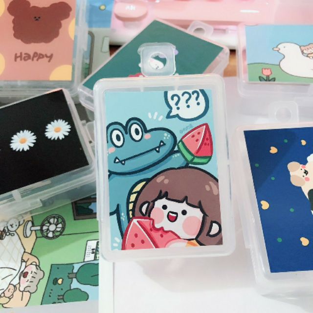 Hộp mini đựng đồ dùng dán hình dễ thương