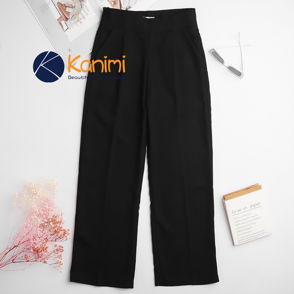 Quần ống rộng suông khoá sườn DUNO vải tuyết mưa siêu đẹp