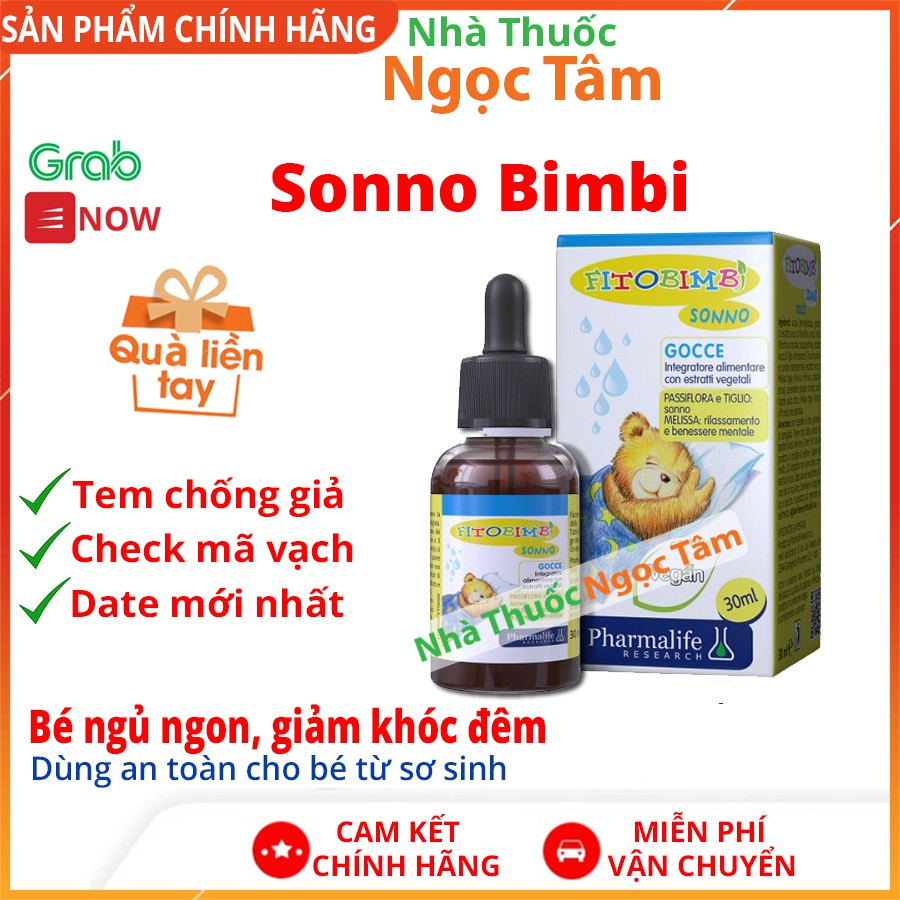 ✔️(Tặng Quà) Sonno Bimbi Giúp bé ngủ ngon tự nhiên siro thảo dược nhập khẩu chính hãng Châu Âu