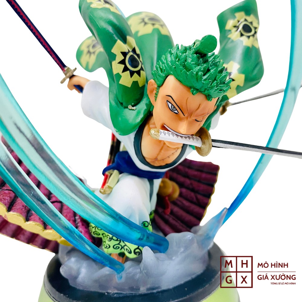 Mô hình One Piece Zoro wano trên mái cao 14cm , trạng thái chiến đấu , figure mô hình one piece , mô hình giá xưởng