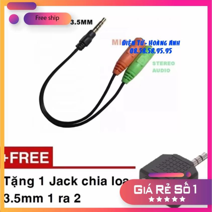 Đầu Jack 3.5 Chia 1 Ra 2 Tai Nghe Và Micro